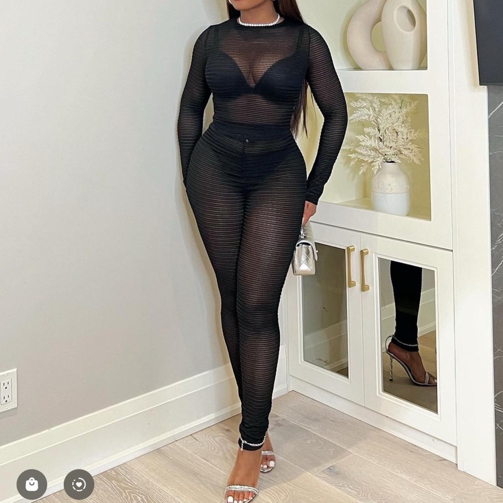 Elegant Black Sheer Jumpsuit
